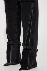 Noire Cargo Zipper Jeans