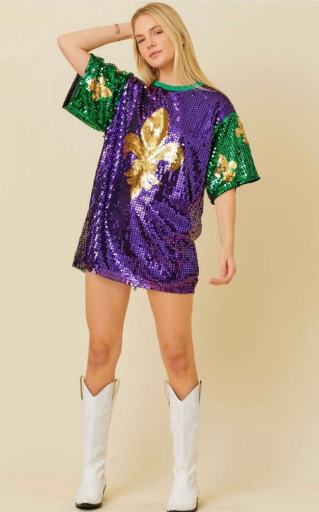 Wee￼ziana Fleur De Lis Sequin Top