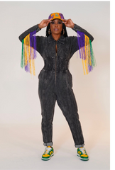 Queen of Noire Black Denim Jumpsuit- Custom Order